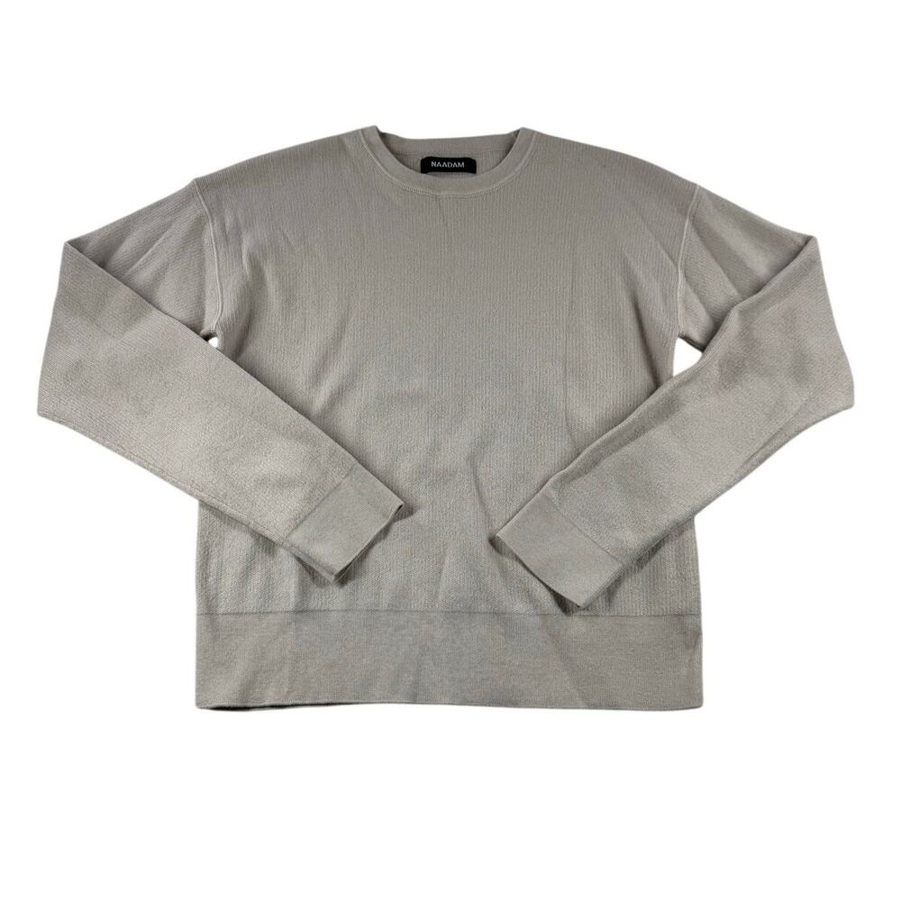 NAADAM Crewneck Sweater XXS Beige Cotton Cashmere Long Sleeve Pullover Neutral